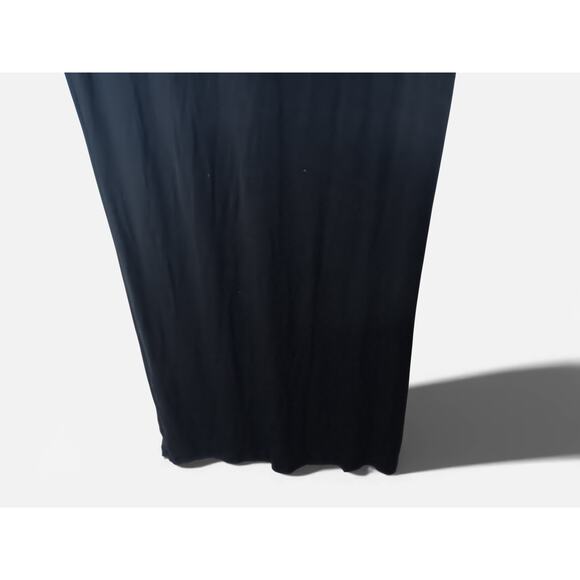 SKIMS Ribbed Long Sleeve Bodycon Maxi Dress Black Size XL Stretchy Form Fitting - Picture 8 of 13